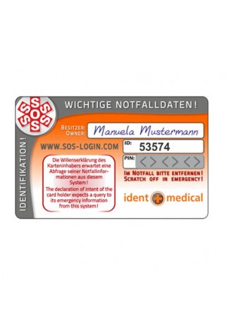 IDENT + MEDICAL - ID-1000 - SOS-Card